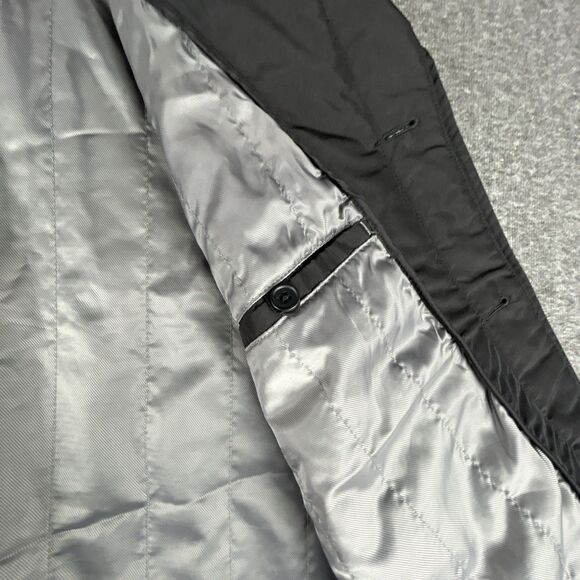 Eddie Bauer Trench Coat Men’s XL Black Lightweight Water Repellent Packable - Picture 3 of 9